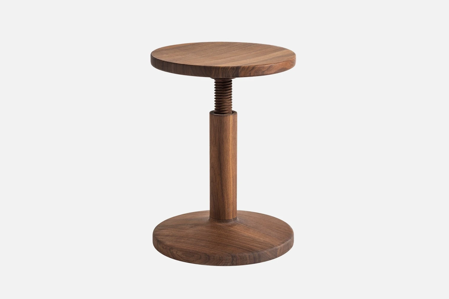 14150AllWoodStoolBobbinWalnut01.jpg Karoline Fesser Furniture All Wood Stool